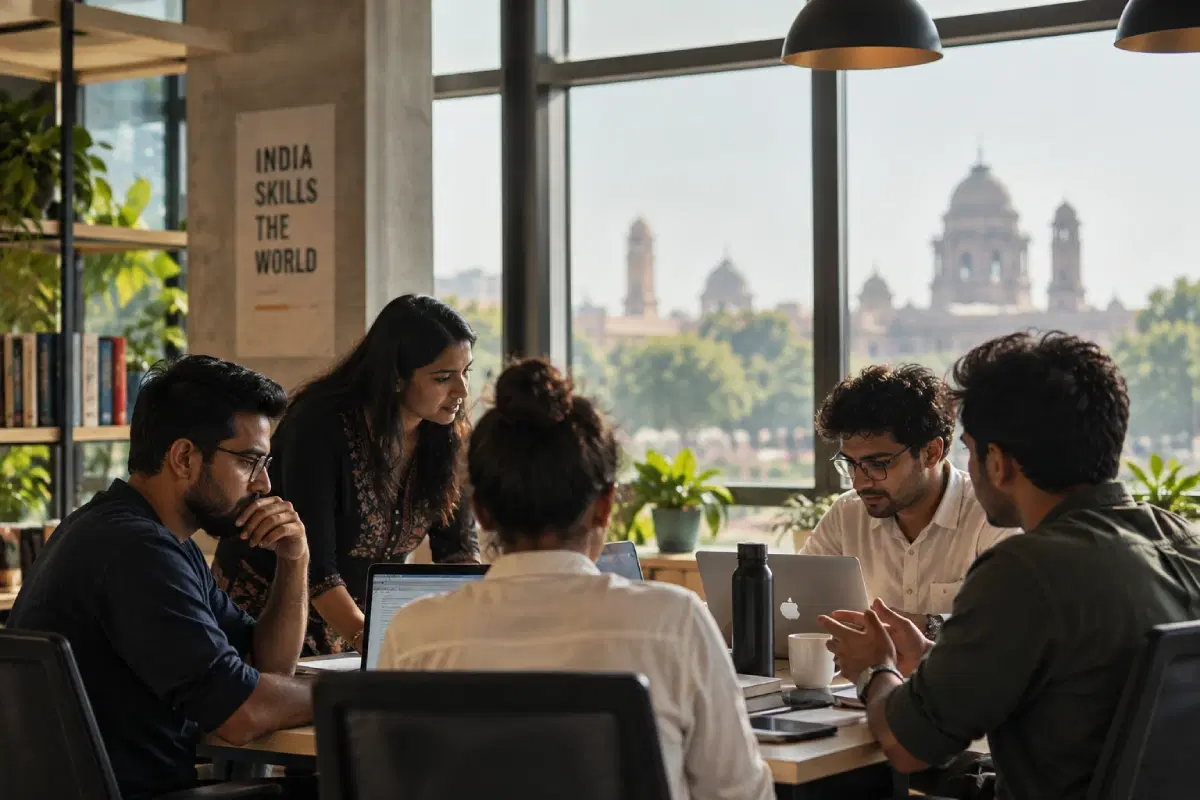Members of the GSMAI ecosystem collaborating around a table